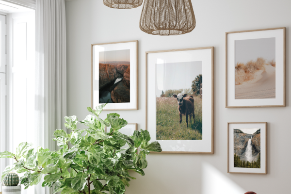 example 2 of an eclectic gallery wall layout